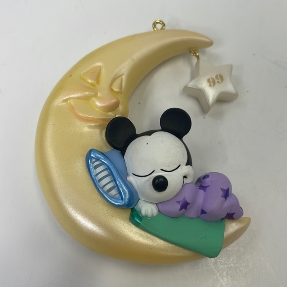 Disney Other - DISNEY 1999 baby Mickey on moon ornament